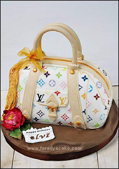 Fashionista Fondant Cake with Edible Louis Vuitton Luggage…